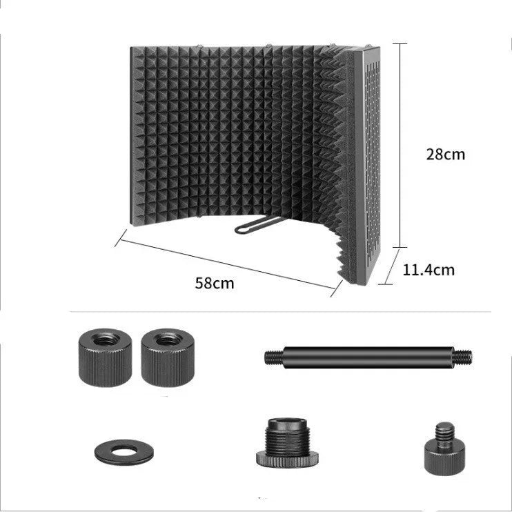 Microphone noise reduction screen YY-401 with external metal shell and internal sponge, Windshield colour