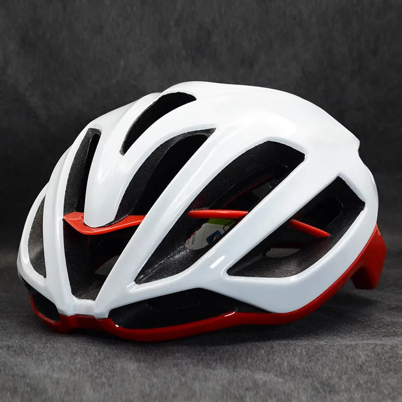Mountain bike split helmet in black, EPS foam liner, side view