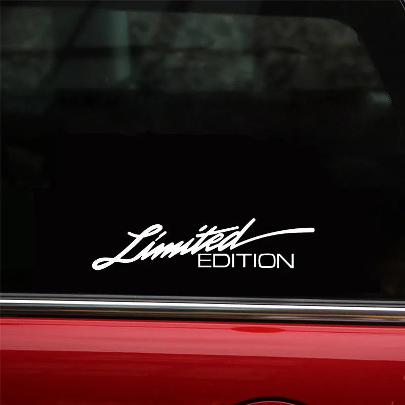 Limited edition laser reflective car sticker in laser colourful finish, 16x3.8cm, PET material, strong adhesion for vehicle body