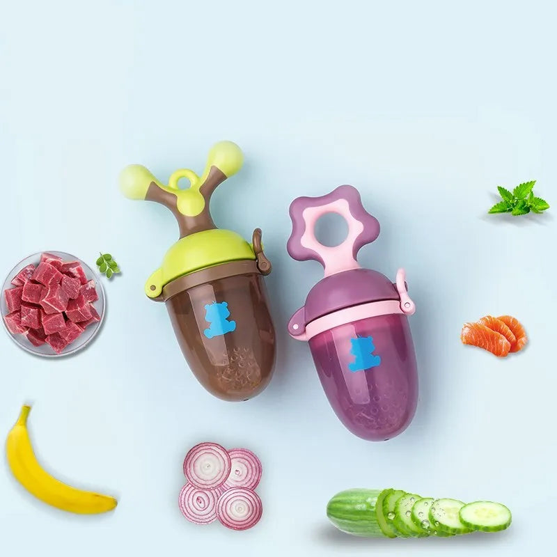 Green polypropylene baby bite trainer ring for teething infants