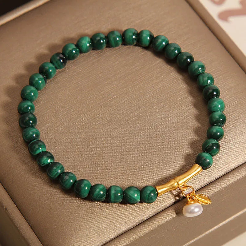 White crystal Lucky Bamboo bracelet for women, showing minimalist high-rise design.