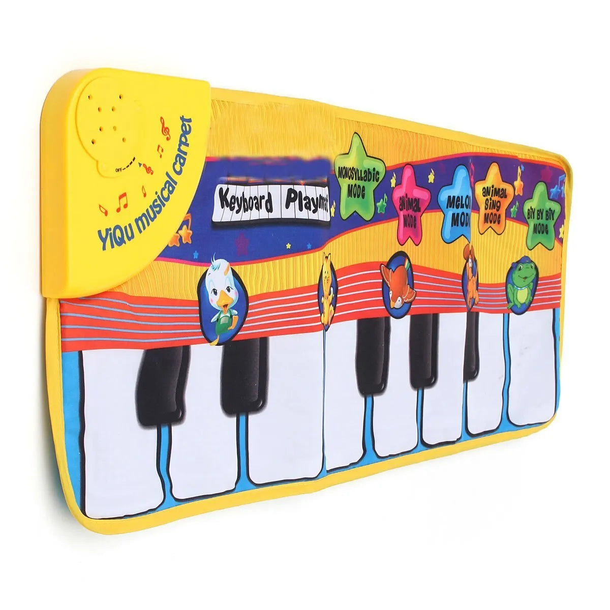 Baby musical piano play mat with colourful shapes and piano placket for kicking