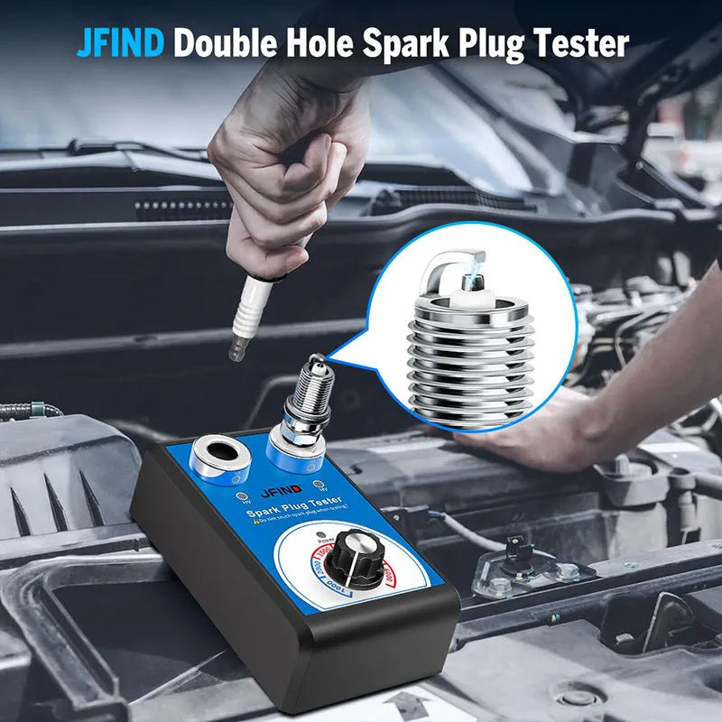 Car ignition system spark plug fault detector with dual connection formats