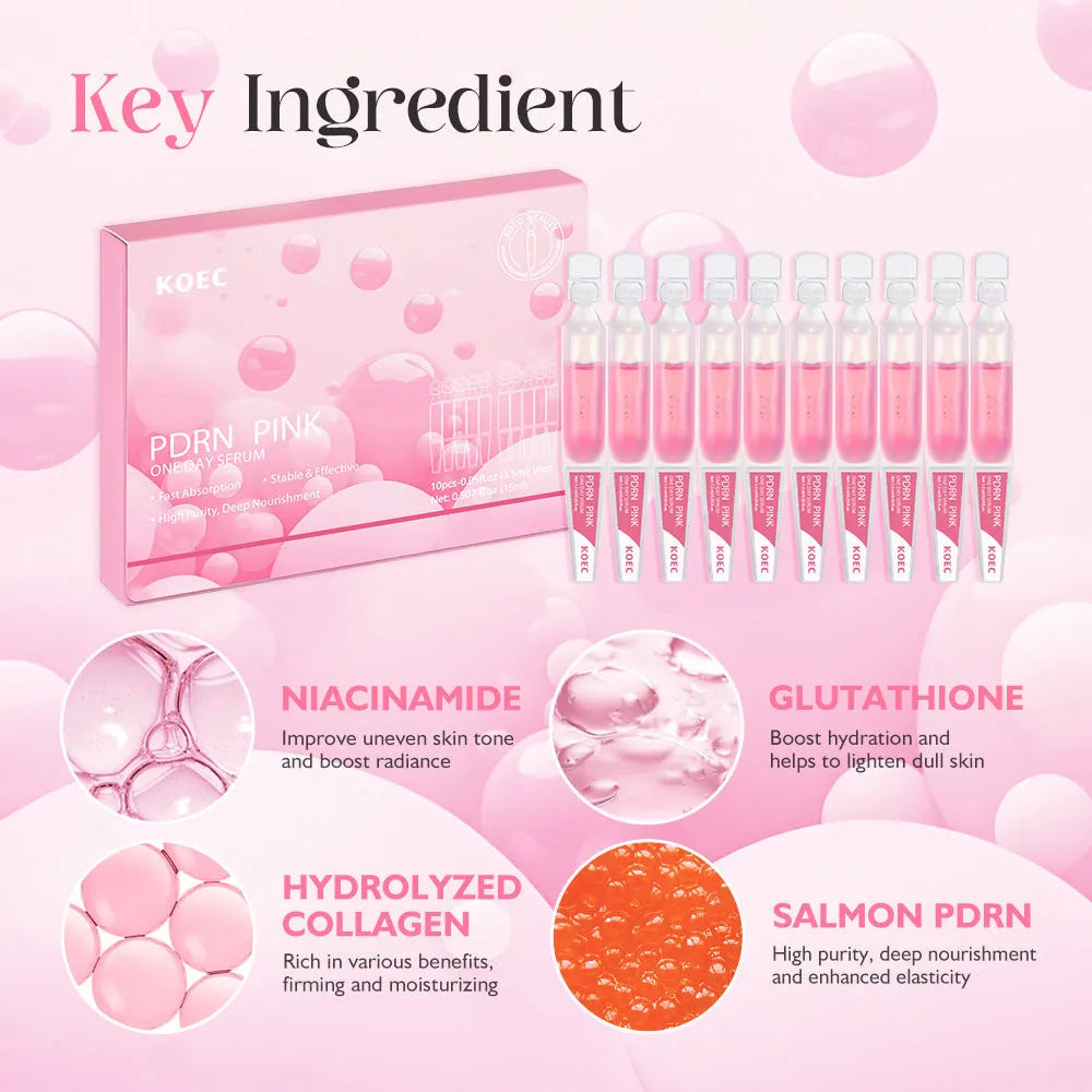 KOEC Powder Polypeptide Disposable 10 Pack Moisturising Face Mask set showing ten individual latex essence pieces