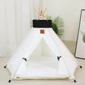 Portable pet teepee tent bed for small dogs cats rabbits with striped pattern