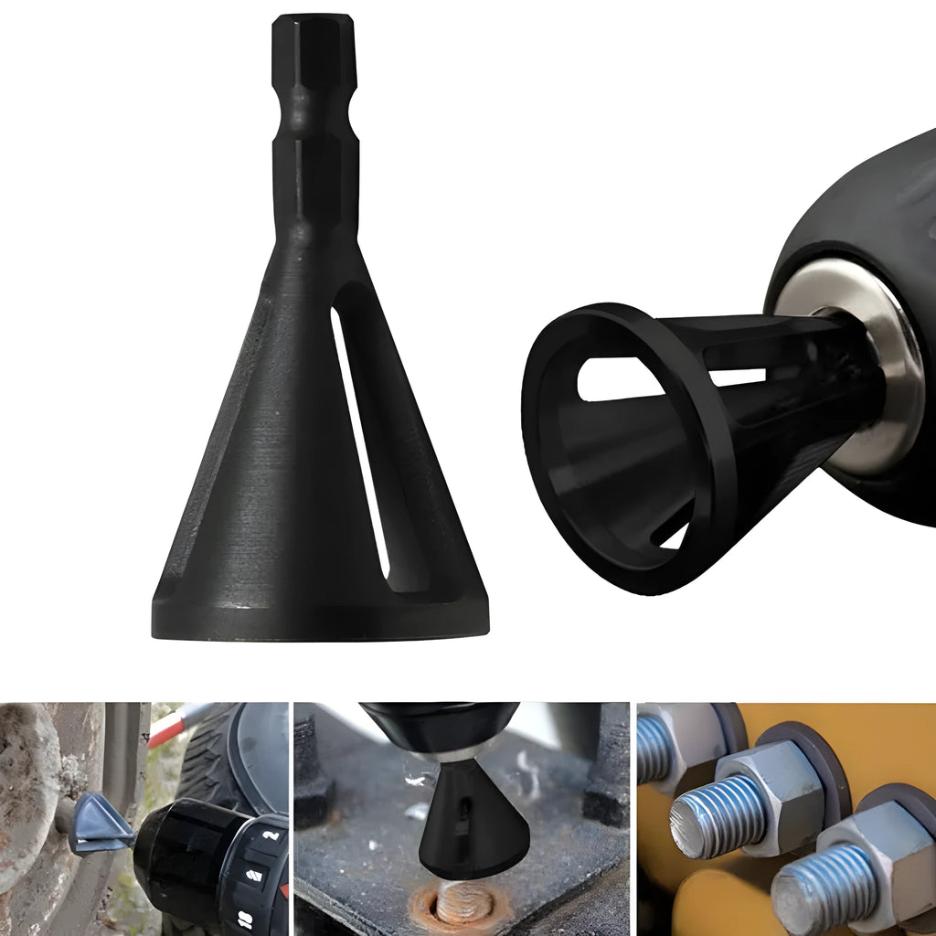High-speed steel hexagonal three-groove deburring drill bit for screw head edging and trimming, black finish
