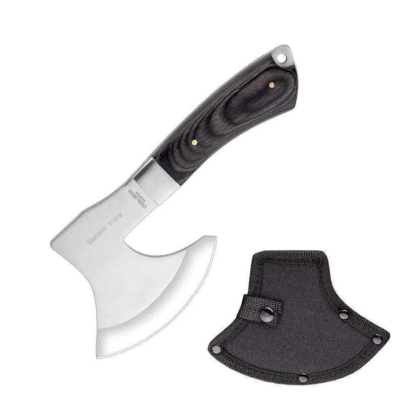 Outdoor Tactics stainless steel axe on ground, 57cm length, 49HRC hardness for wood chopping