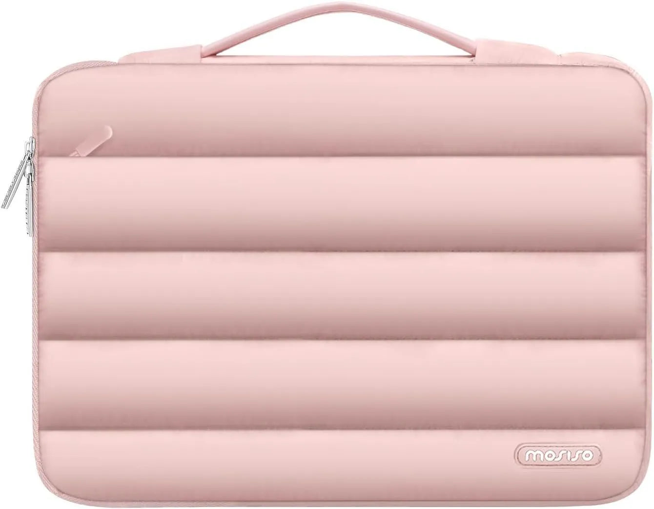 Cotton down shrink storage laptop bag with velvet lining, 13.3 inch, sand colour, plaid pattern