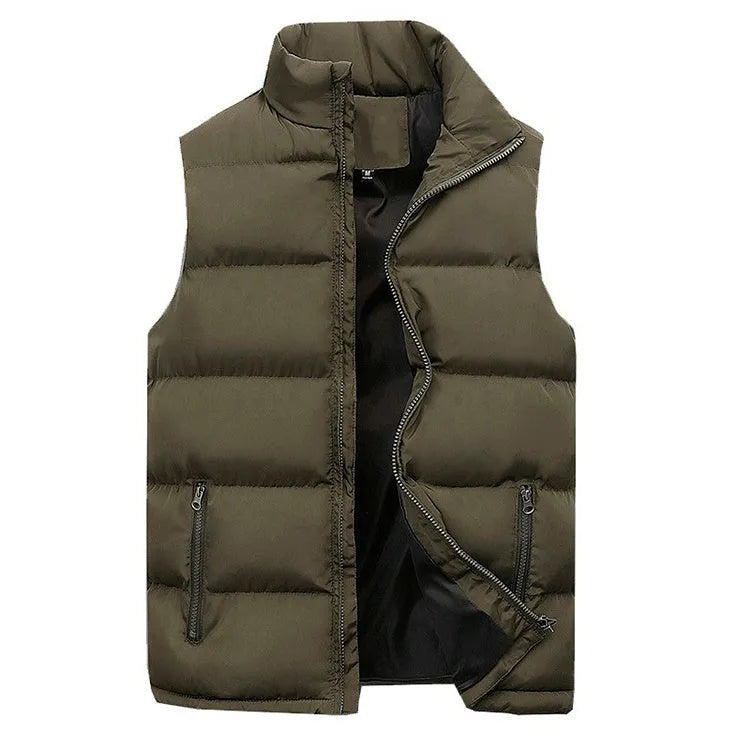 Men's sleeveless plaid cotton padded vest in red, black, or navy blue, sizes L to 6XL