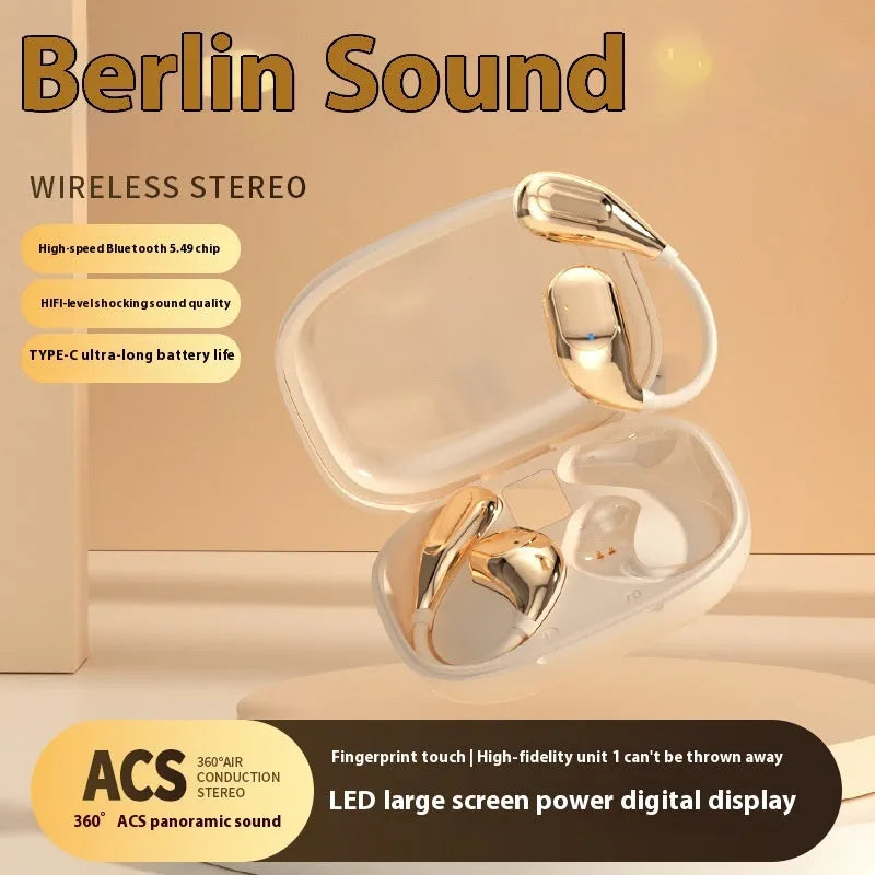 0 sense wear wireless Bluetooth earbuds in black with digital display and breathing light