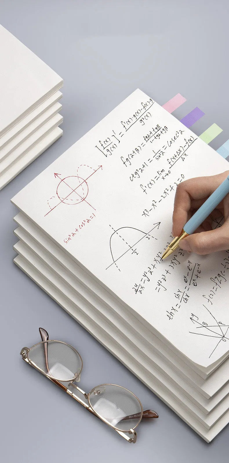 A4 calculus-themed draft notebook for students, showing picture colour cover.