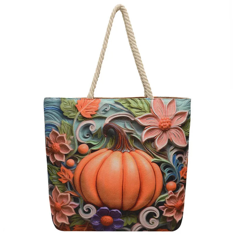 A soft cotton and linen string shoulder handbag with two straps and an open outer pocket.