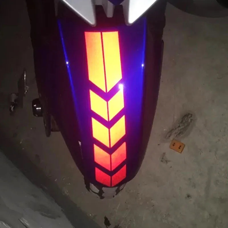 Locomotive mudguard sticker in PET with reflective stripe pattern, 34cm x 5.5cm, shown in black, blue, red, white or yellow.
