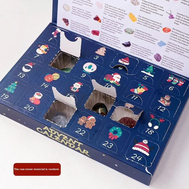 Christmas crystal stone mine rough stone doll in blind box advent calendar for children's development
