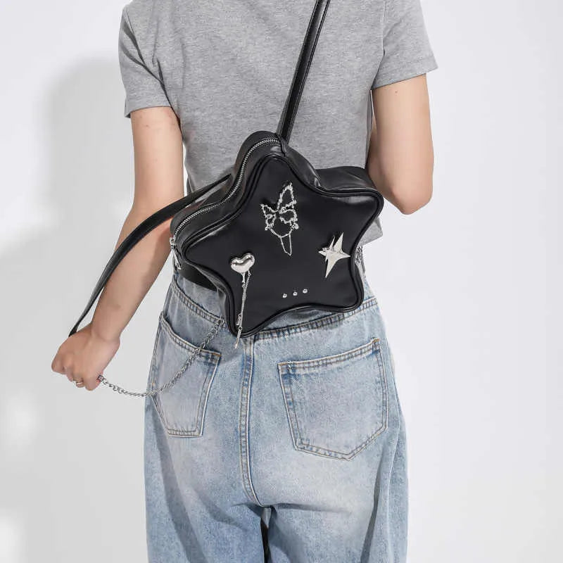 A soft PU leather women's messenger bag that can also be worn as a mini backpack, shown in a neutral colour.