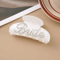 Sweet style multi-diamond acrylic barrette hair clip with spot drill pattern, pink and white colour options.