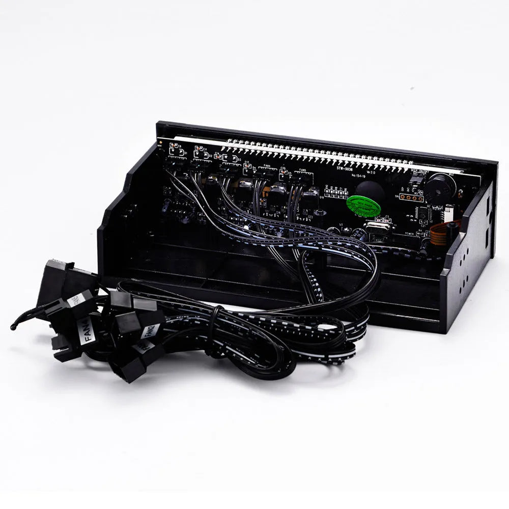 Black touch screen PC temperature controller for optical drive bay installation with colourful LED display
