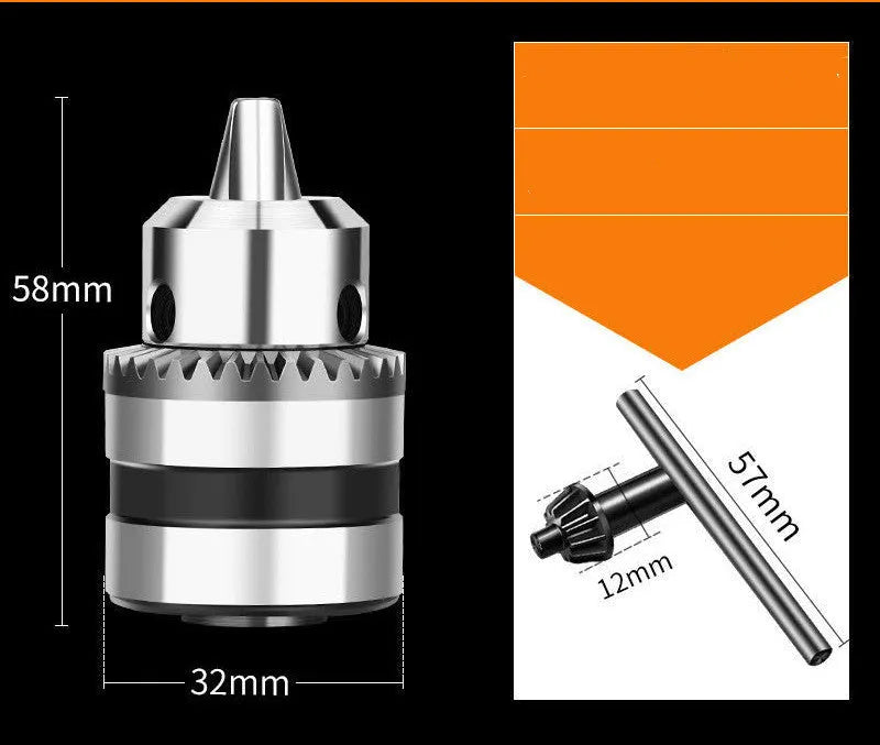 100 angle grinder conversion chuck with steel construction for use with drill bits and hole openers