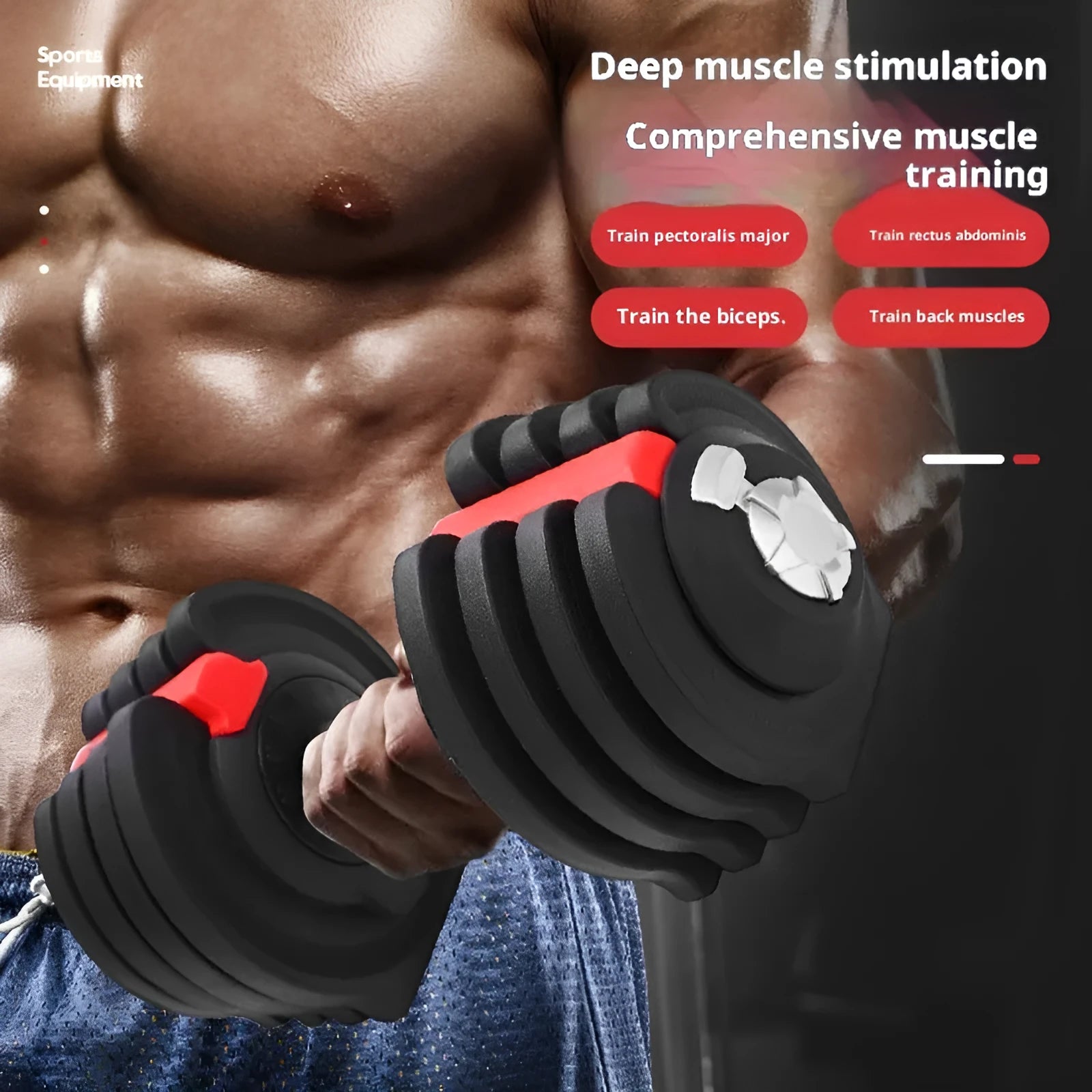 Intelligent automatic adjustable dumbbell with silicon steel and nylon ABS construction for home fitness