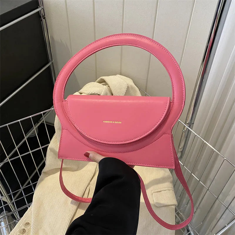 PU leather shoulder messenger bag with sandwich pockets in five colour options