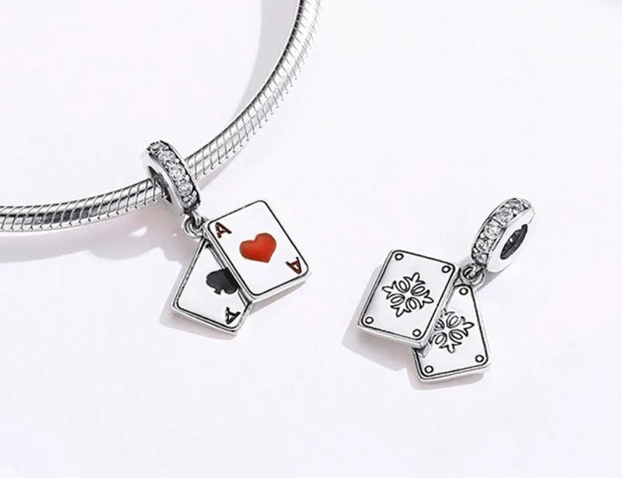 Sterling silver 925 pendant bead with zircon stone, oxidised drip finish, 2.4cm height