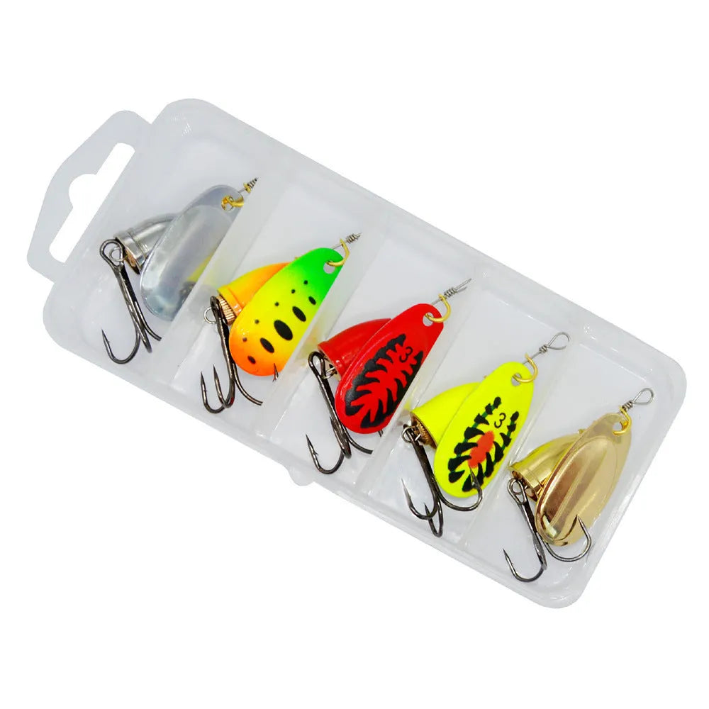Composite rotating sequins copper bell metal fishing lure in seven colour options