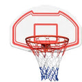 Adjustable teenagers basketball stand in white with whiteboard red line and movable base