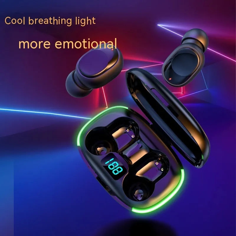 Black Y80 Wireless Bluetooth in-ear earphones with wireless charging case