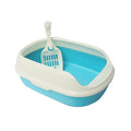 Small high-side PP cat litter box with shovel in pink, dimensions 40x29x13.5cm