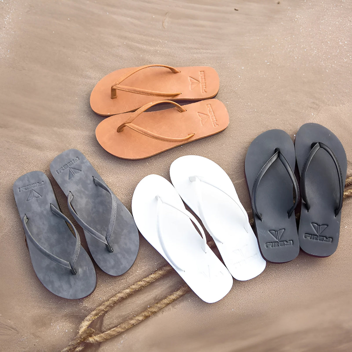 Men's Korean leisure style flip flop slippers in black, brown, grey and white colours