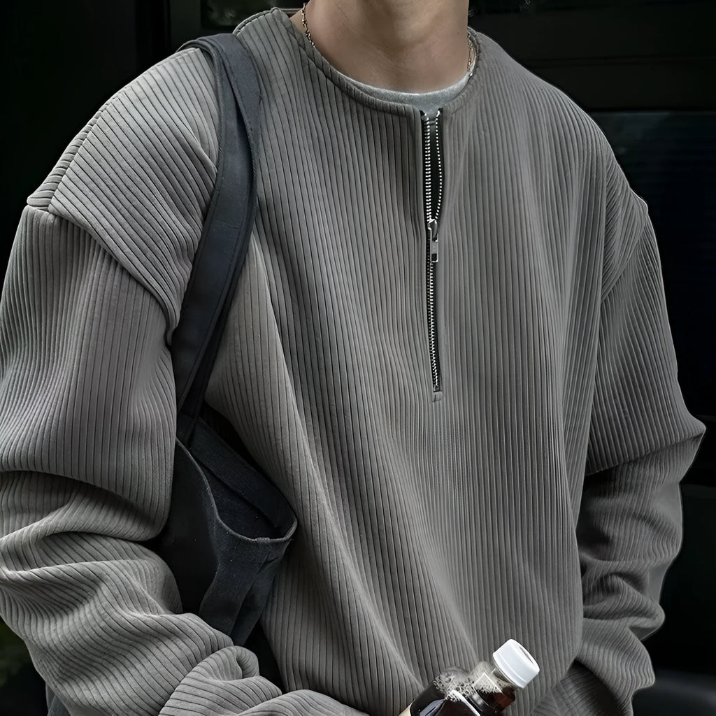 Women's loose fit long sleeve pullover top with letter print in apricot colour.