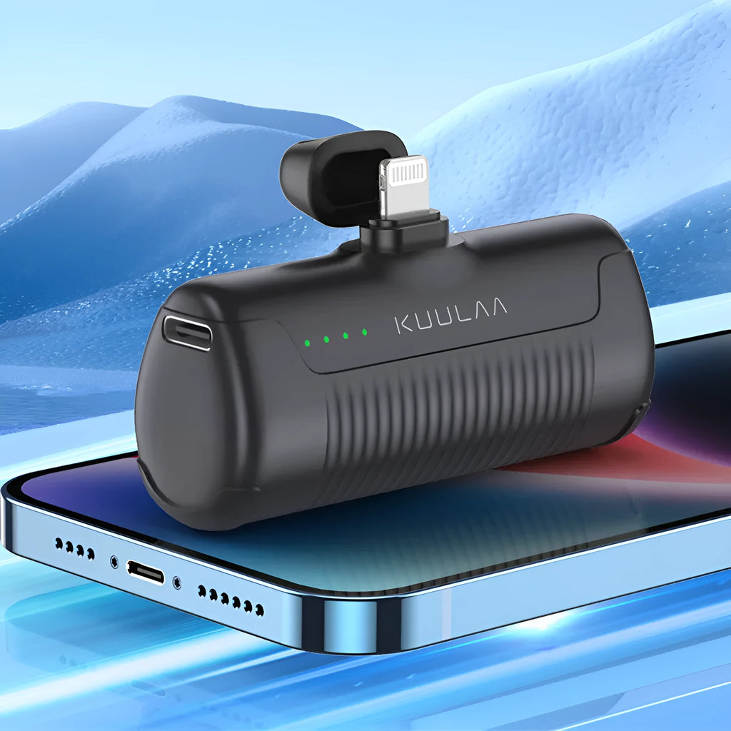Mini capsule power bank 4500mAh plastic shell Type-C Lightning Micro USB 81x28x50mm in black white purple blue pink