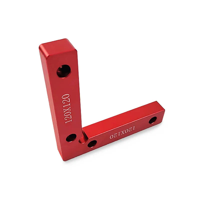 Aluminium alloy right angle positioning block for clamping a woodworking jigsaw.
