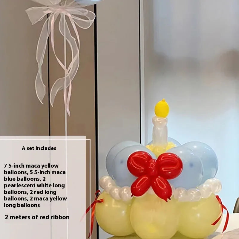 Balloon bouquet DIY kit for cake decoration with round balloons in assorted styles