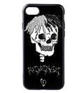 XXTentacion graphic design on a transparent matte iPhone case showing half-wrapped sides.