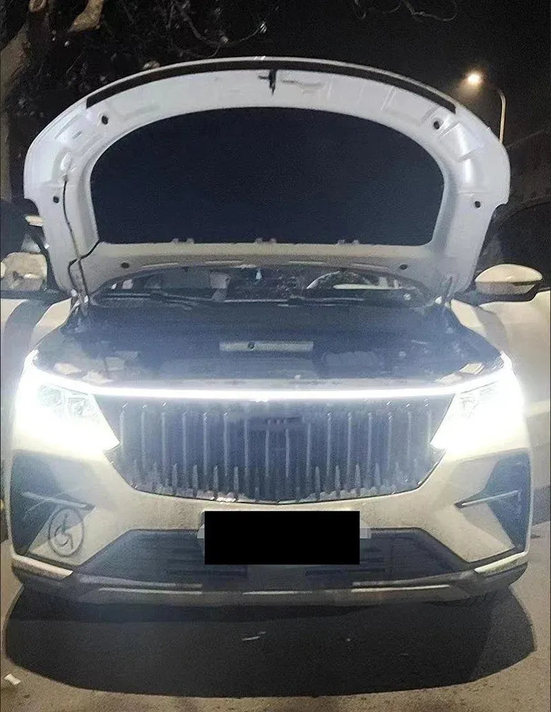 Flexible silicone LED car daytime running light strip in white, ice blue or red colour
