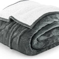 Gray double multi-function adjustable heat electric blanket on bed, cotton material, 130x180cm size
