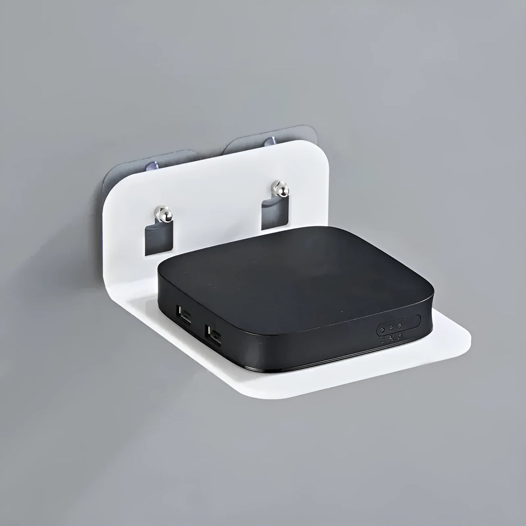 Acrylic no-drill camera monitoring bracket right angle wall mount with glue and nail in black finish
