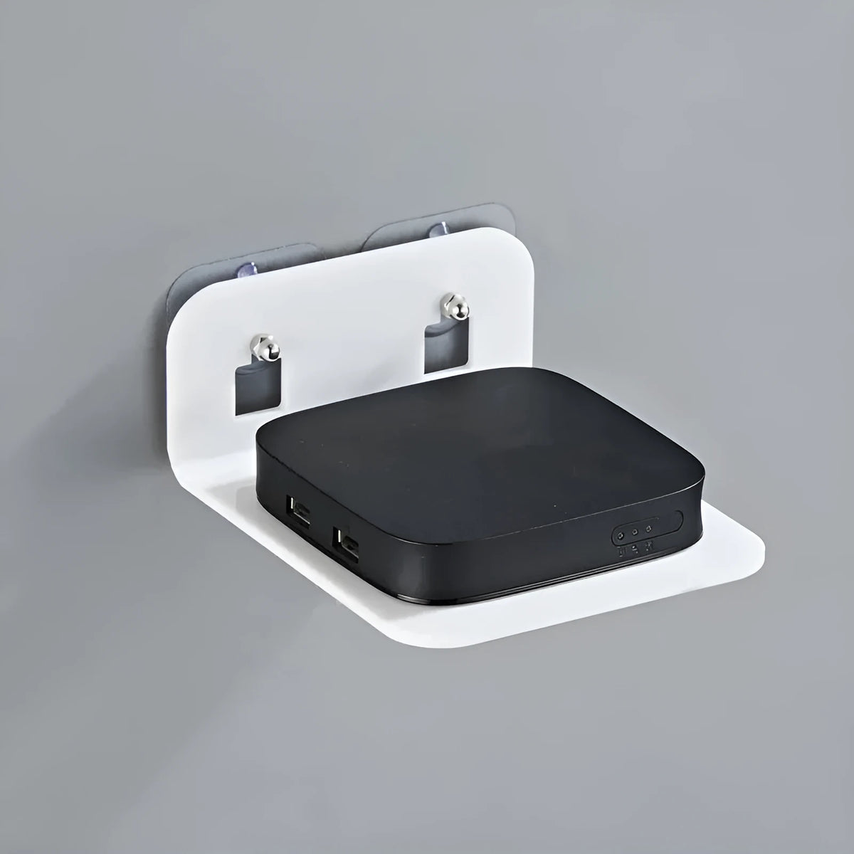 Acrylic no-drill camera monitoring bracket right angle wall mount with glue and nail in black finish