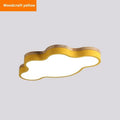 Modern wooden-tone cloud shaped LED ceiling light with dimmable and colour changing options.