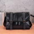 Black Korean-style men's anti-theft backpack with contrast sewing thread details