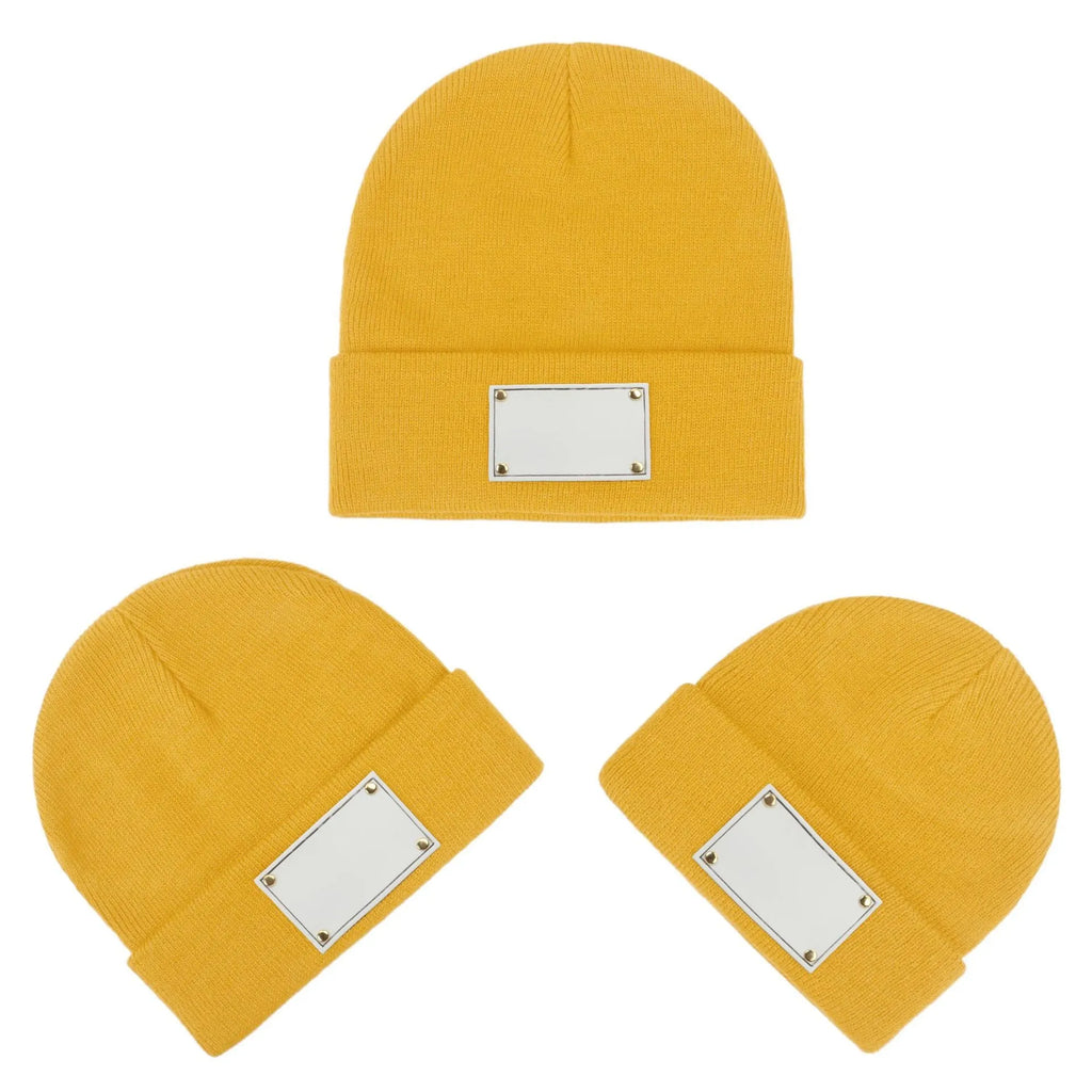 Knitted acrylic fibre dome top pullover hat in multiple colours and sizes for babies toddlers and adults