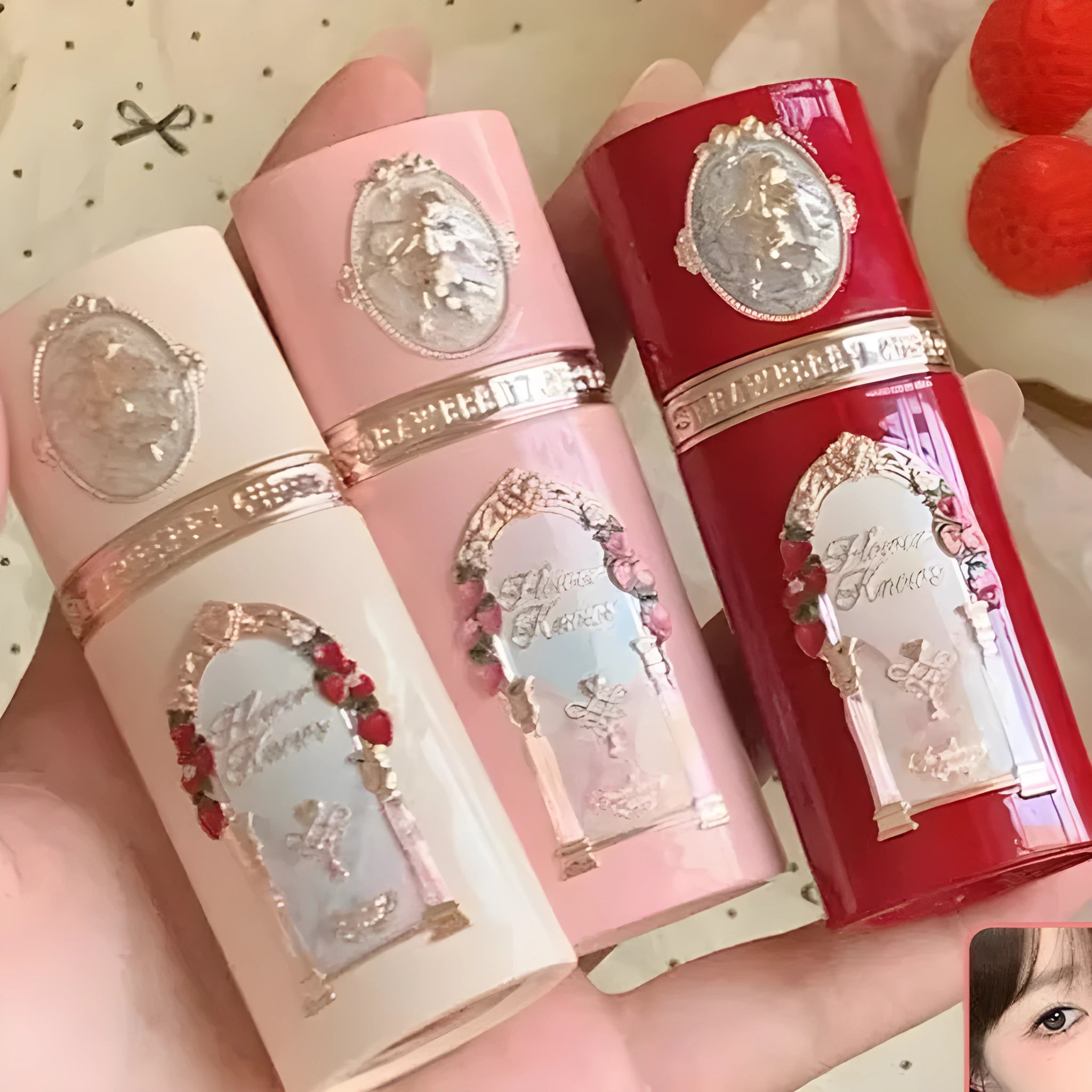 Strawberry Cupid Liquid Blush cosmetic product in six colour shades