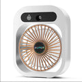 Green and white USB rechargeable misting fan air cooler with humidifier function