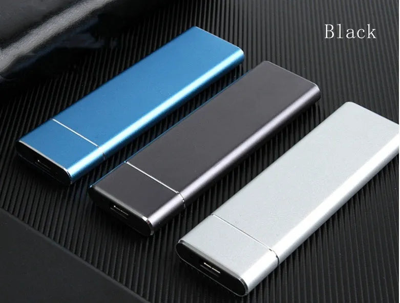 High-speed portable SSD with PCI-E interface, 1.8-inch TLC flash memory, 7mm thickness, in black