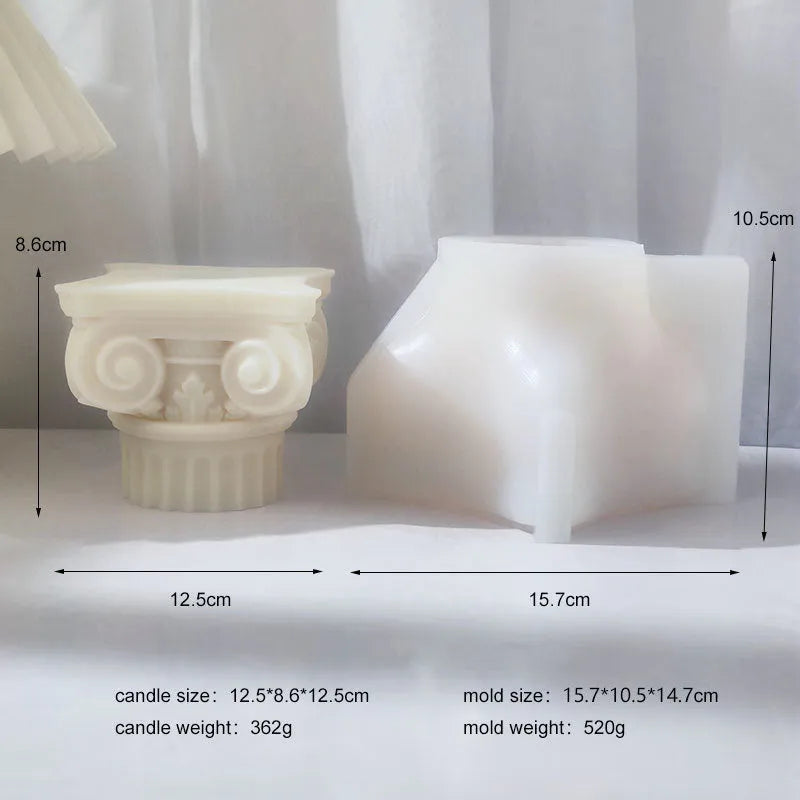Roman pillar silicone mould for candle making and food decoration