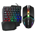 Single-handed mechanical keyboard and mouse set with 1.5 metre cable on desk
