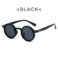 Men's adjustable zoom polarized round frame sunglasses in black for driving and fishing retro style