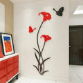 Lily 3D acrylic wall sticker in dimensional design with six colour options and multiple size choices