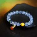 8mm iced aquamarine geometric bracelet for women with ethnic retro styling elements
